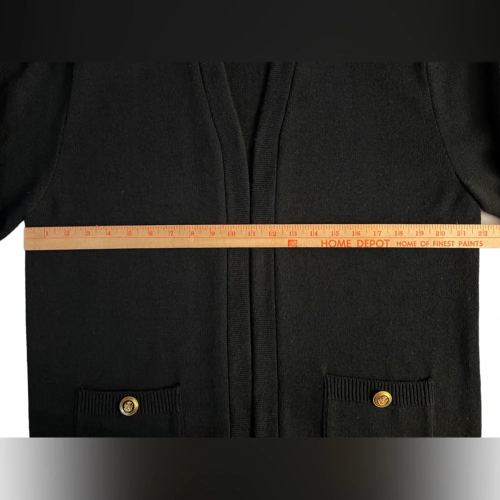 San Reno by Laura Knits Vintage Black Cardigan Sweater  size Large - Picture 7 of 8
